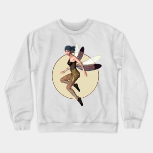 Fly high fairy faerie elf in dragonfly wings Crewneck Sweatshirt